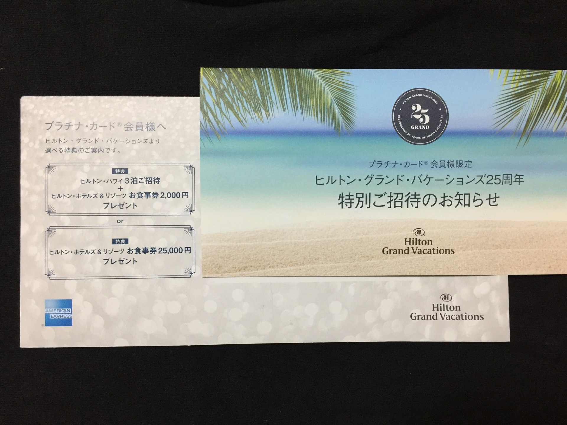 アメックス プラチナより選べる特典の案内が届きました 自己資金